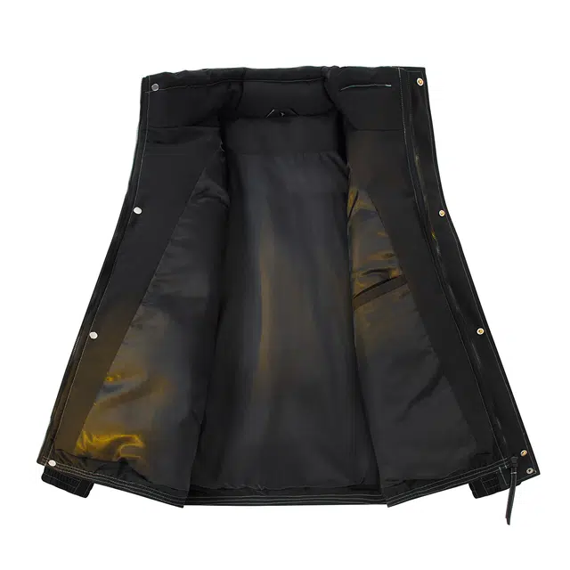 快鱼 美式复古纯色拼接百搭舒适立领防风抗寒工装棉袄外套时尚休闲宽松落肩飞行员教练夹克棉服 男女同款