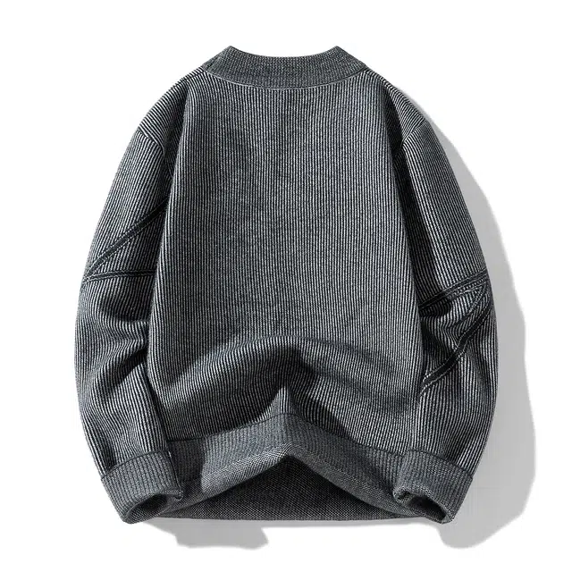 快鱼 美式复古潮流仿貂毛纯色线条宽松休闲柔软舒适简约百搭日常通勤开衫毛衣 男女同款