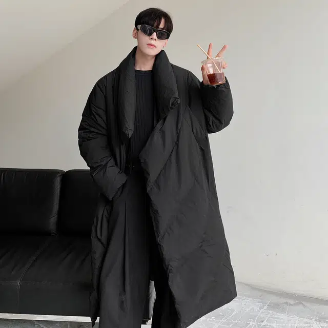 巴塞罗那足球俱乐部 韩系复古痞帅高级感潮流极简风纯色宽松落肩垂感保暖外套防寒防风百搭高颜值休闲立领中长款过膝棉服 男女同款