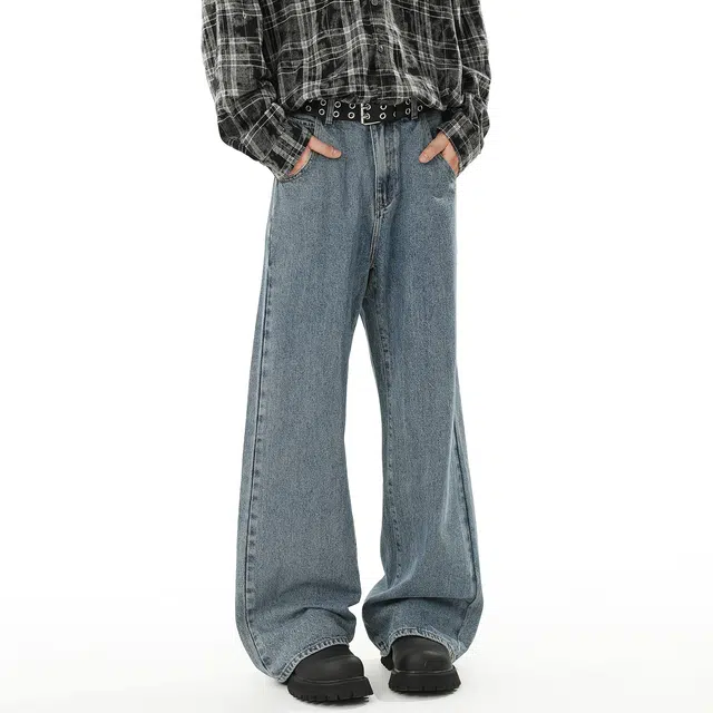 巴塞罗那足球俱乐部 美式高街潮牌简约字母印花长裤百搭宽松直筒舒适通勤水洗复古休闲牛仔裤 男女同款