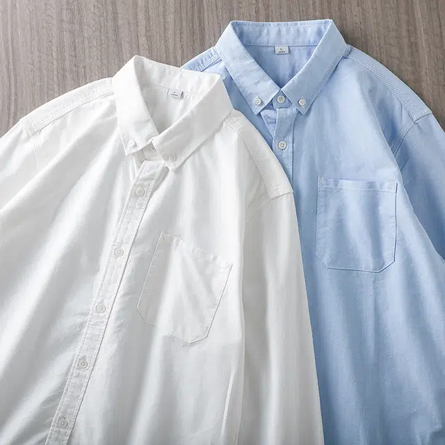杜克恩 纯棉牛津纺纯色外套秋季美式复古高级感休闲可内搭外穿潮流百搭长袖衬衫 男女同款