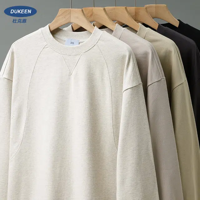 杜克恩 美式复古圆领无性别穿搭长袖卫衣 男女同款