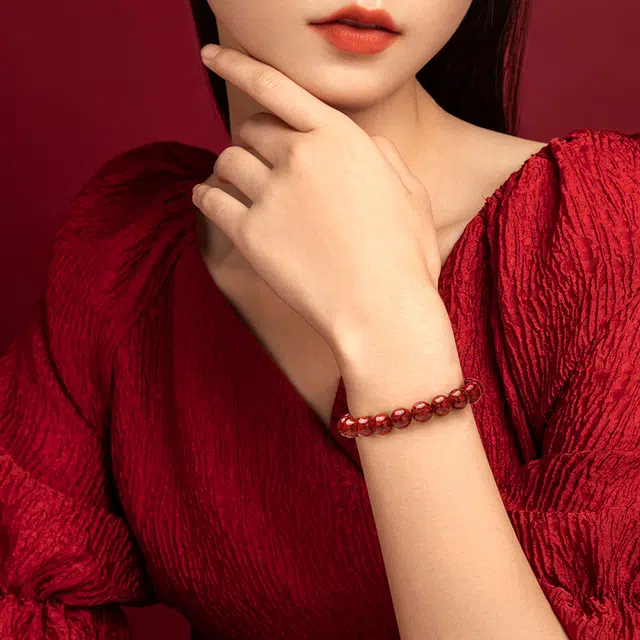 歌澜 朱事如意 平安顺遂 新中式 国潮 轻奢小众设计 再造辰砂朱砂 玉石手串 女款 礼盒