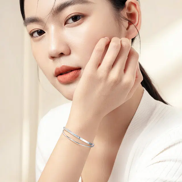 歌澜 双环四叶草叠戴 轻奢小众百搭款 手镯 女款 礼物