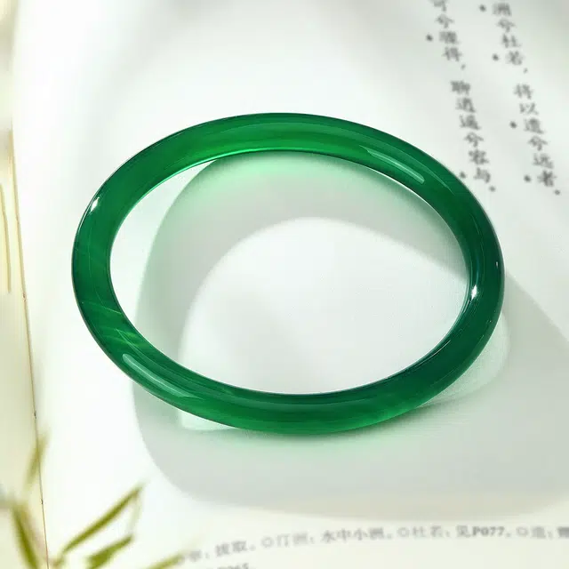 梦金园 素圈古风国潮旗袍汉服新中式 玉髓 手镯 女款