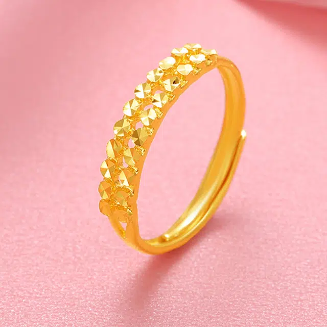 梦金园 黄金戒指 足金 满天星闪耀指环 时尚百搭活口可调节戒 女款 礼物礼盒