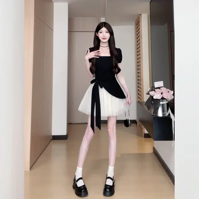 松本丧丧 气质舒适时尚短袖连衣裙 女款