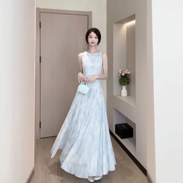 松本丧丧 舒适休闲通勤百搭无袖连衣裙 女款