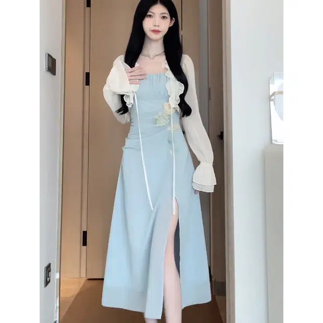 松本丧丧 慵懒风开衫纯色防晒开衫长袖上衣雪纺衫 女款