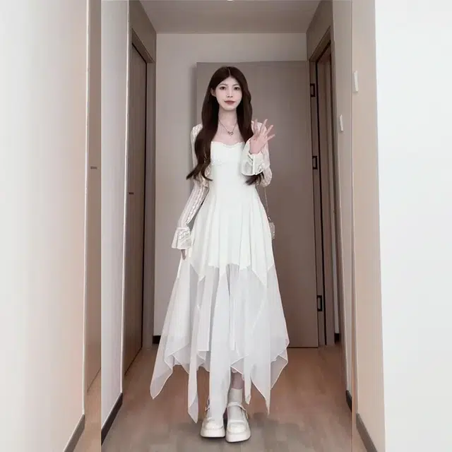松本丧丧 舒适休闲百搭简约纯色长袖针织衫 女款 杏色