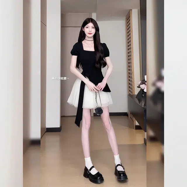 松本丧丧 气质舒适时尚短袖连衣裙 女款