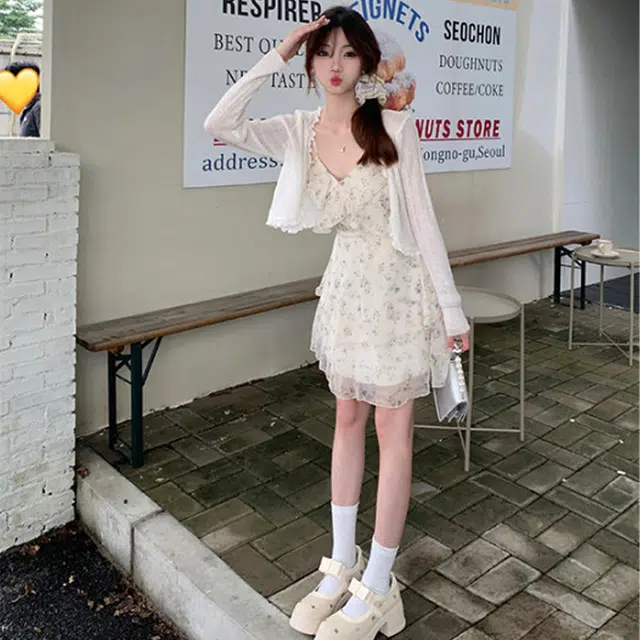 松本丧丧 纯色竖条坑纹新款夏季薄开衫上衣长袖慵懒弹力百搭 女款