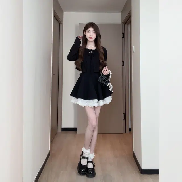 松本丧丧 韩版珍珠拼接 设计感修身舒适百搭时尚上衣针织衫 女款