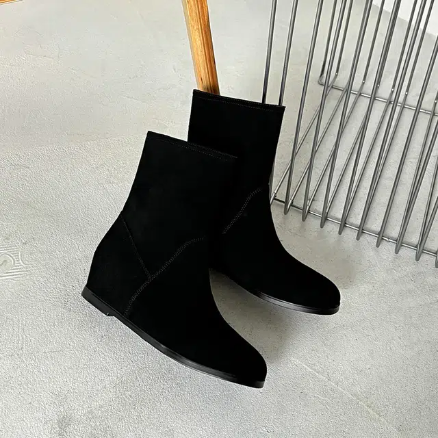 牛反绒 小个子复古磨砂真皮内增高勃肯鞋 短筒 马丁鞋 女