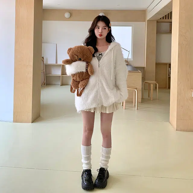 东鲸岁时记 纯色温柔穿搭学院风高级感慵懒风裙装套装 女款 白色