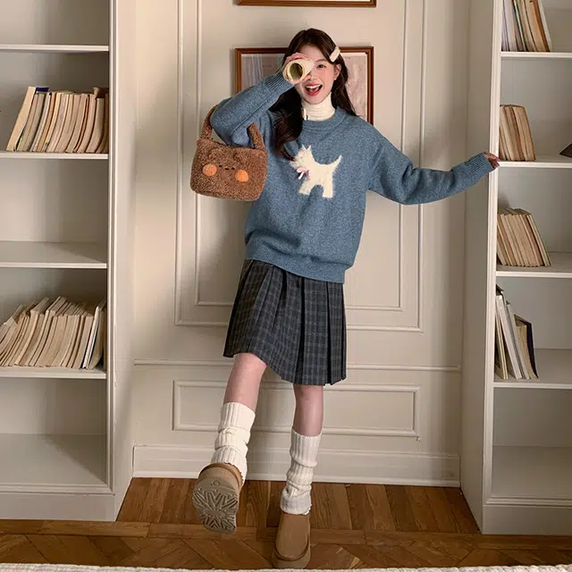 东鲸岁时记 慵懒风复古温柔开学甜妹穿搭外套针织衫 女款 礼盒装