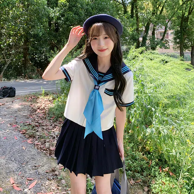 东鲸岁时记 水手服清新甜美可爱学院风海军领短袖上衣制服 女款