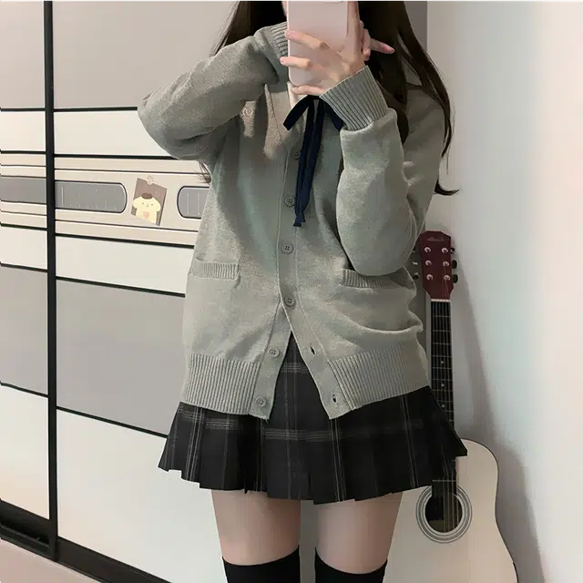 东鲸岁时记 学院风西装宽松氛围感时尚口袋长袖衬衫百褶裙套装制服 女款