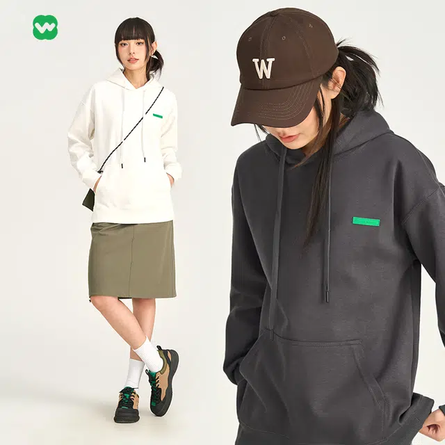 完型 时尚休闲连帽套头长袖卫衣 男女同款