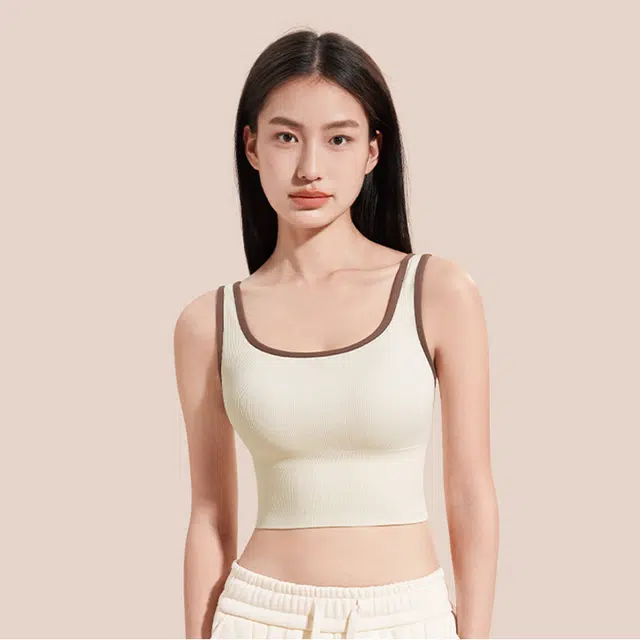 奶糖派 带胸垫一体显瘦针织背心文胸 女款