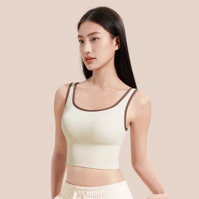 奶糖派 带胸垫一体显瘦针织背心文胸 女款