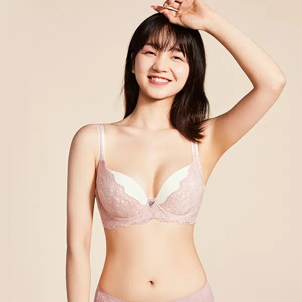 奶糖派大杯文胸告白轻盈款少女内衣显瘦甜美撞色蕾丝防下垂内衣女