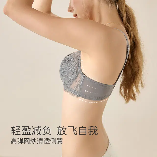 内在密码 法式蕾丝文胸女薄款胸大显小软钢圈上托防下垂纯欲性感罩内衣裤套装 女款