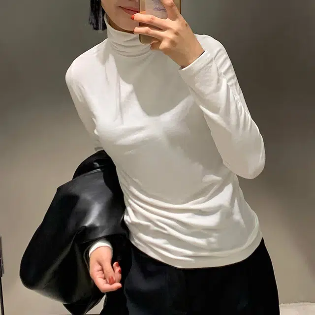 内在密码 纯色绵羊毛发热韩系高领显瘦百搭舒适保暖上装 男女同款