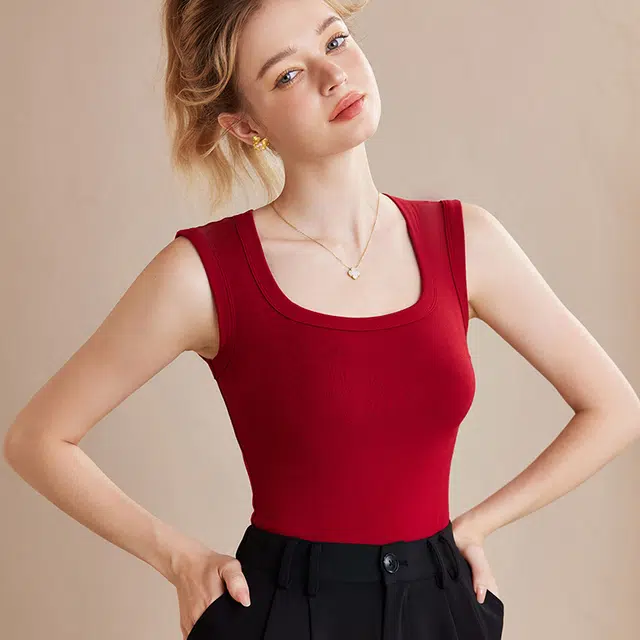 内在密码 宽肩带方领内搭外穿无痕修身遮副乳防走光百搭背心 女款