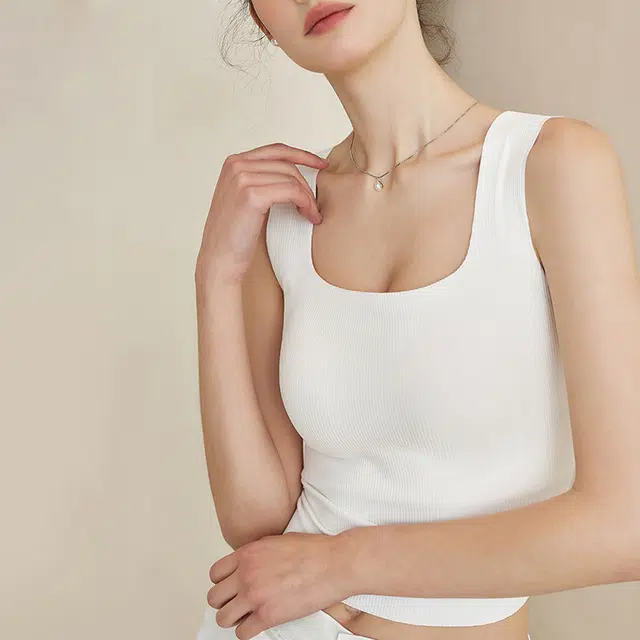 内在密码 方领免穿文胸一体背心女带胸垫遮副乳宽肩防走光夏季薄款显瘦美背吊带