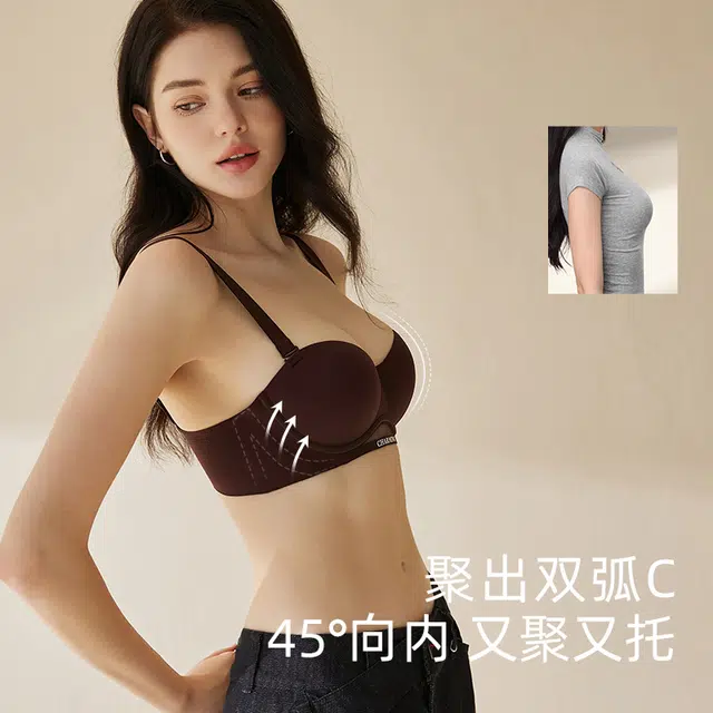 内在密码 性感半杯聚拢小胸内衣女无痕显大无钢圈收副乳防下垂文胸 女款