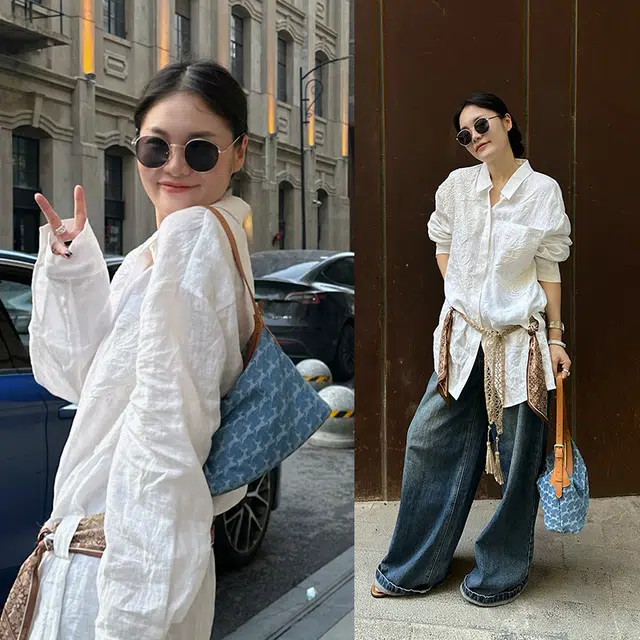 妙迪 牛仔 织物 单肩包 女款 丹宁蓝
