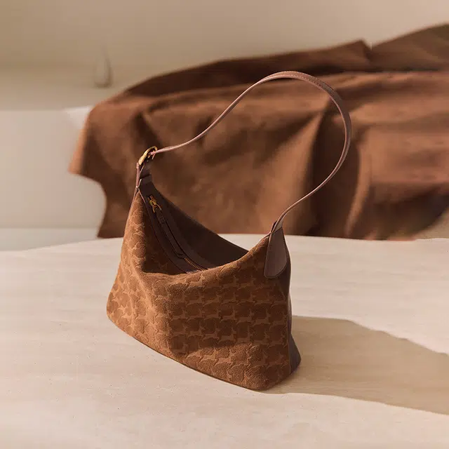 妙迪 早秋人气款冬季双面可背时尚潮流百搭托特包麂皮植鞣头层 牛皮革 单肩包 常规 女款 焦糖棕