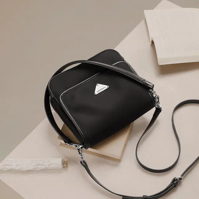 妙迪 复古时尚简约气质百搭小方包 织物 单肩腋下斜挎包 女款 子夜黑