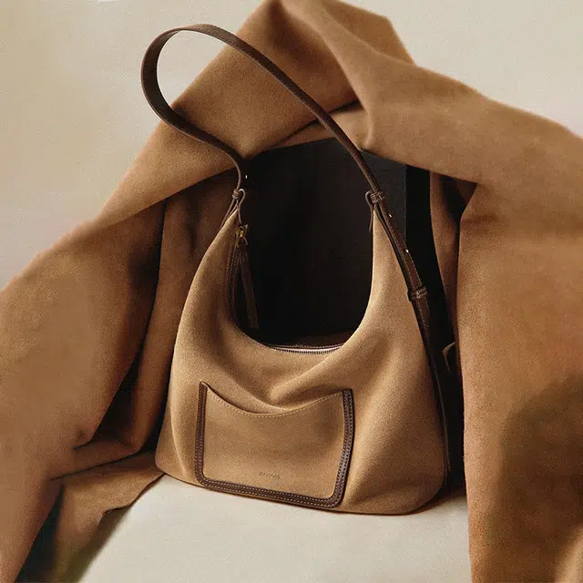 妙迪 早秋人气款冬季琥珀流光复古托特包 牛剖层革 单肩包 常规 女款 焦糖棕