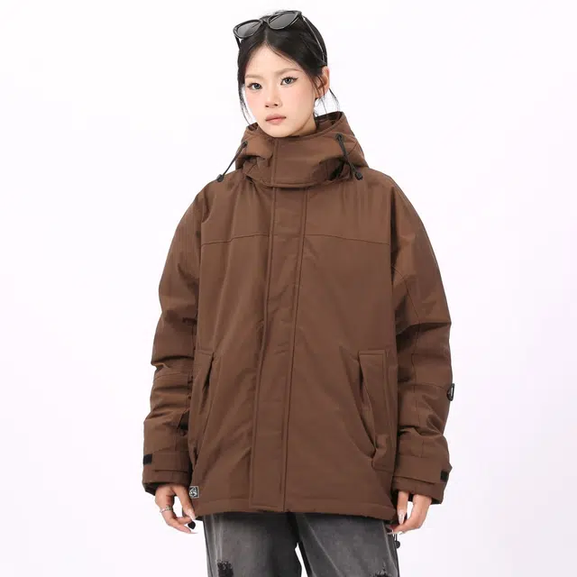 星际者 基础款加厚连帽宽松户外防风防寒保暖外套羽绒服 男女同款