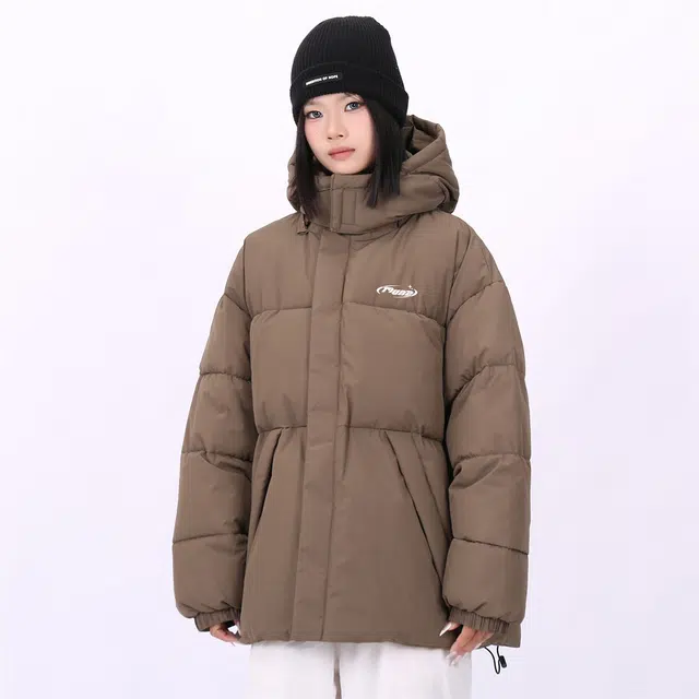 星际者 美式复古大口袋纯色百搭宽松休闲加厚连帽简约保暖棉服 男女同款