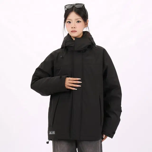 星际者 基础款加厚连帽宽松户外防风防寒保暖外套羽绒服 男女同款