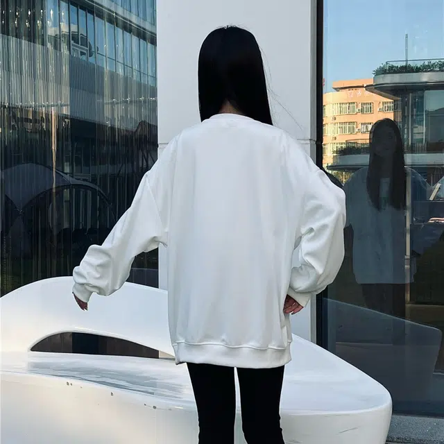 星际者 简约字母印花宽松圆领卫衣 男女同款 加绒加厚可选