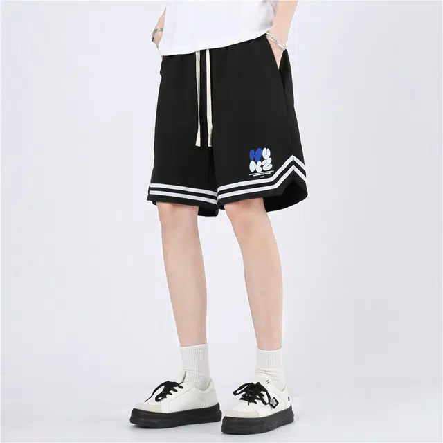 星际者 国潮透气印花舒适百搭运动美式简约五分休闲短裤 男女同款