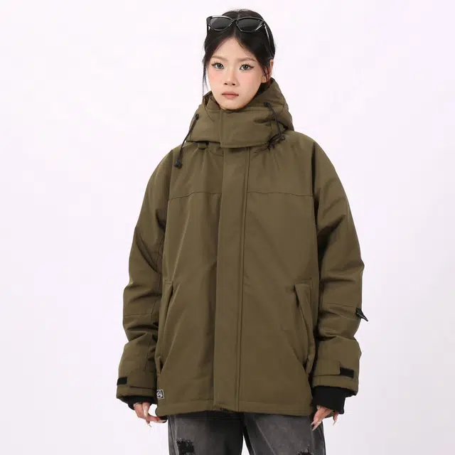 星际者 基础款加厚连帽宽松户外防风防寒保暖外套羽绒服 男女同款
