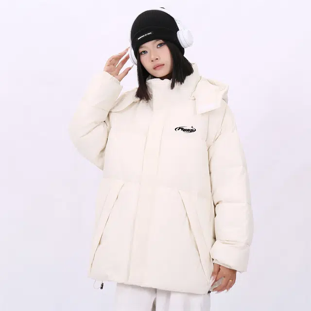 星际者 美式复古大口袋纯色百搭宽松休闲加厚连帽简约保暖棉服 男女同款