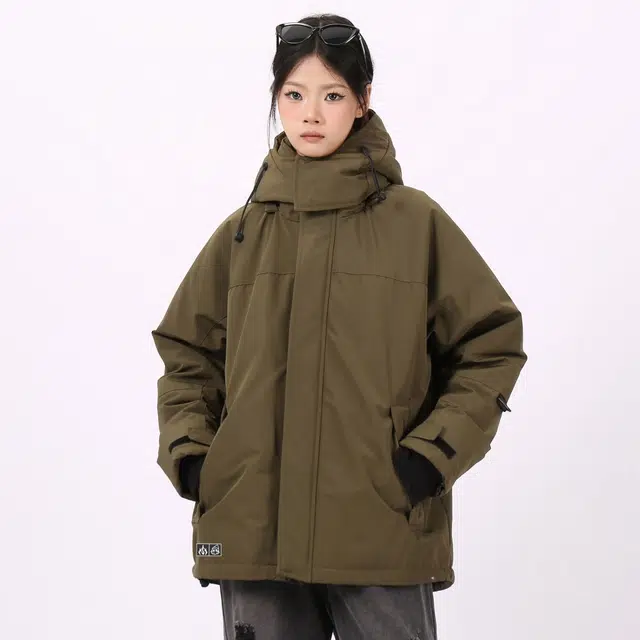 星际者 基础款加厚连帽宽松户外防风防寒保暖外套羽绒服 男女同款