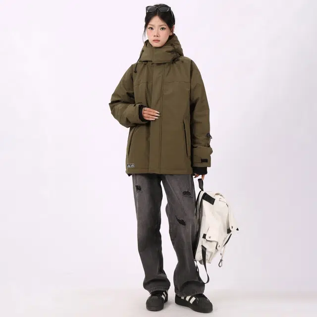 星际者 基础款加厚连帽宽松户外防风防寒保暖外套羽绒服 男女同款