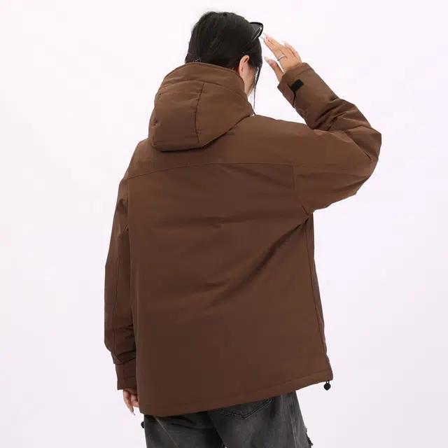 星际者 基础款加厚连帽宽松户外防风防寒保暖外套羽绒服 男女同款