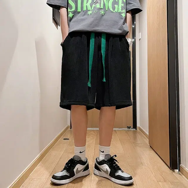 星际者 宽松直筒基础款简约百搭透气五分中腰休闲短裤 男女同款
