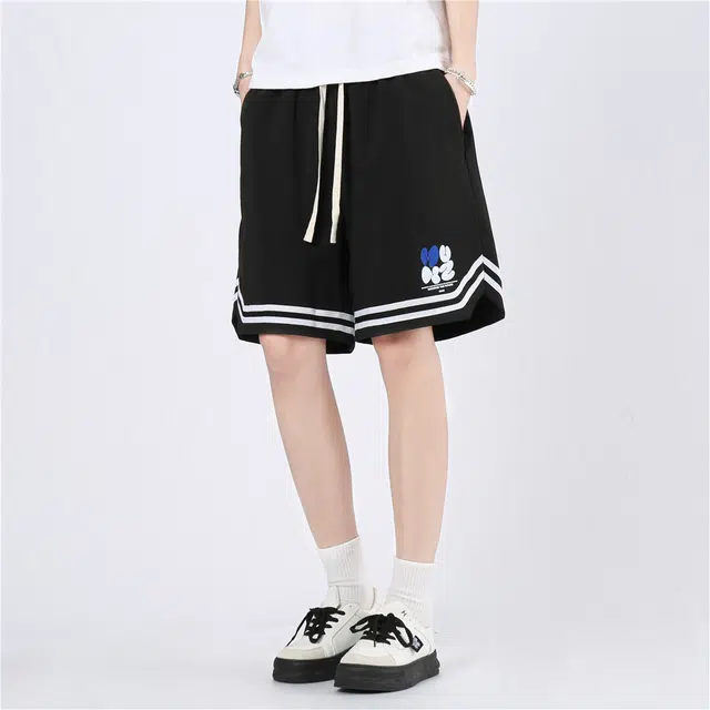 星际者 国潮透气印花舒适百搭运动美式简约五分休闲短裤 男女同款