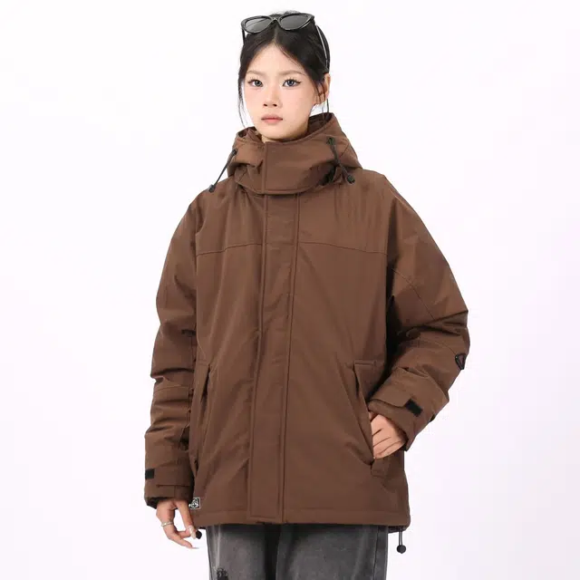 星际者 基础款加厚连帽宽松户外防风防寒保暖外套羽绒服 男女同款