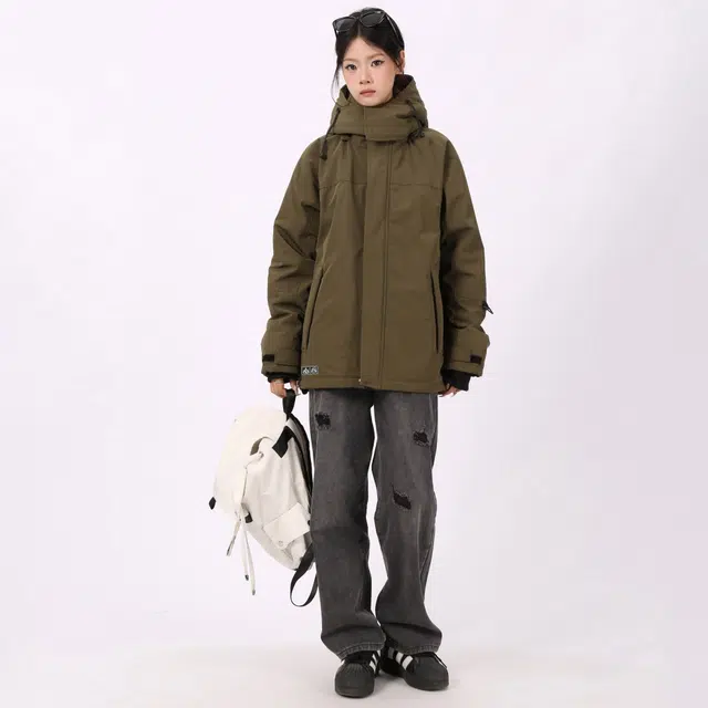 星际者 基础款加厚连帽宽松户外防风防寒保暖外套羽绒服 男女同款