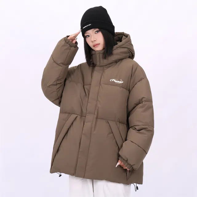 星际者 美式复古大口袋纯色百搭宽松休闲加厚连帽简约保暖棉服 男女同款